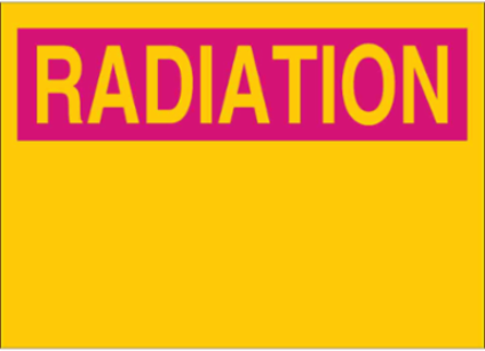 Blank RADIATION Sign, 7 Inch H x 10 Inch W x 0.06 Inch D, Abrasion and Chemical Resistant