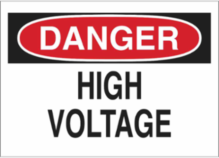 DANGER High Voltage Sign, 10" H x 14" W x 0.06" D, Polystyrene, Customizable