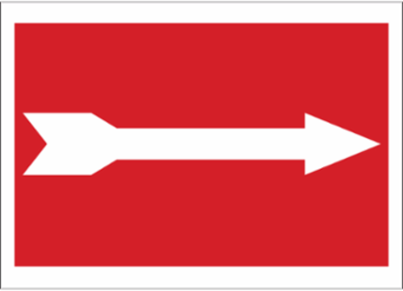 Skinny Right Arrow Sign, 7" H x 10" W x 0.06" D, Polystyrene, White on Red