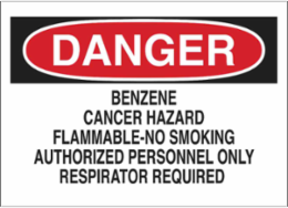 DANGER No Smoking Authorized Personnel Only Respirator Required Sign, 10" H x 14" W x 0.06" D, Polystyrene