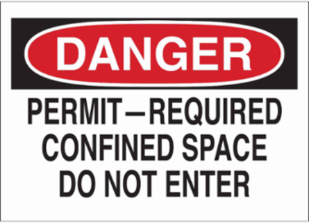 DANGER Permit-Required Confined Space Do Not Enter Sign, 10" H x 14" W x 0.06" D, Polystyrene