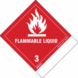 FLAMMABLE LIQUID, 4.5" H x 4" W, White on Red, Pack of 100 Labels