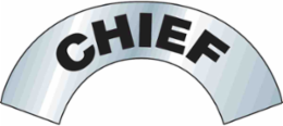 Bradylite CHIEF Hard Hat Label, 3 Inch H x 6.875 Inch W, Reflective, Black on Silver
