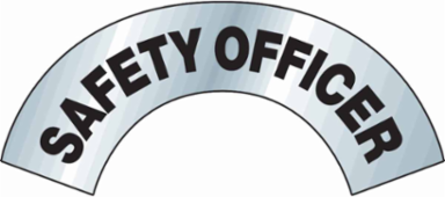Bradylite Safety Officer Hard Hat Label, 3 Inch H x 6.875 Inch W, Reflective