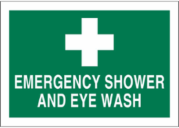 Emergency Shower And Eyewash Sign, 7" H x 10" W x 0.06" D, Polystyrene