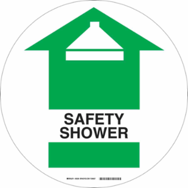Anti-Skid Floor Sign Vinyl 17 Inch Diameter Chemical Resistant Safety Shower