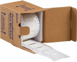 High Temp PermaSleeve PVDF Wire Marking Sleeves, White, 1.5" Dia x 2" W