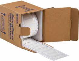 High Temp PermaSleeve PVDF Wire Marking Sleeves, White, 0.5" Dia x 2" W