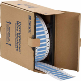 PermaSleeve HX 3 Inch Heat Shrink Wire Marking Sleeves, 2:1 Shrink Ratio, Double-Side Printable