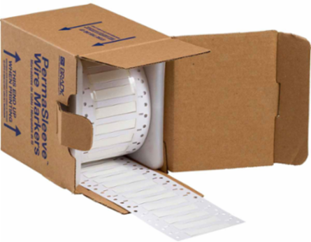 PermaSleeve Double Sided HX Heat Shrink Wire Marking Sleeves, 0.25" Dia x 2" W, Roll of 500 Each