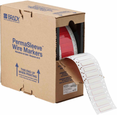 PermaSleeve HX Heat Shrink Double Sided Wire Marking Sleeves, 0.25" Dia x 2.3" W, White