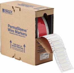 PermaSleeve HX Heat Shrink Double Sided Wire Marking Sleeves, 0.25" Dia x 2.3" W, White