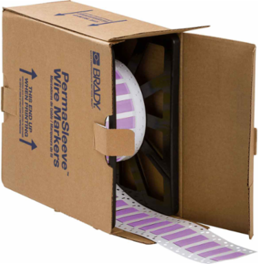 PermaSleeve HX 3 Inch Double-Sided Heat Shrink Wire Marking Sleeves, Violet, 2:1 Shrink Ratio