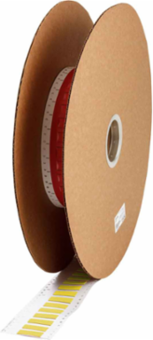 PermaSleeve HX Heat Shrink Double Sided Wire Marking Sleeves, Yellow, 0.375" Dia x 0.5" W, Roll of 10000 Each