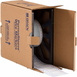 PermaSleeve HX Heat Shrink Double Sided Wire Marking Sleeves, White, 0.5" Dia x 2" W, Roll of 500 Each