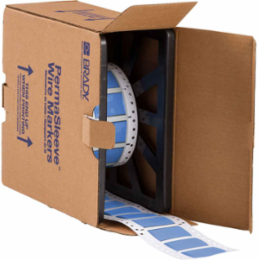 PermaSleeve HX 3 Inch Heat Shrink Double-Sided Wire Marking Sleeves, 0.375 Inch Dia, 2:1 Shrink Ratio, Blue