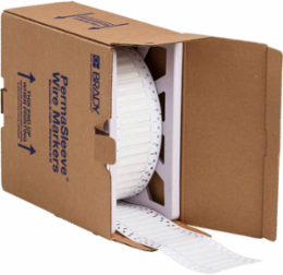 Low Smoke Zero Halogen Double Sided PermaSleeve Heat Shrink Tubing, 0.187" Dia x 1" W, White