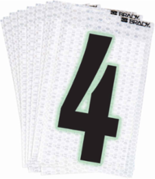 Glow in the Dark Label Set, Black/Green on Silver, 2.375 Inch H x 1.5 Inch W, Pack of 10