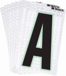 Glow in the Dark Labels, 2.375 Inch H x 1.5 Inch W, Pack of 10, Black/Green on Silver