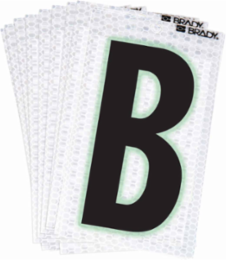 Glow in the Dark Labels, Black/Green on Silver, 2.375 Inch H x 1.5 Inch W, Pack of 10