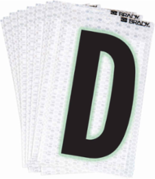 Glow in the Dark Labels, 2.375 in H x 1.5 in W, Black/Green Glow on Silver, Pack of 10