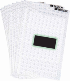 Glow in the Dark Labels, Black/Green Glow on Silver, 2.375 Inch H x 1.5 Inch W, Pack of 10