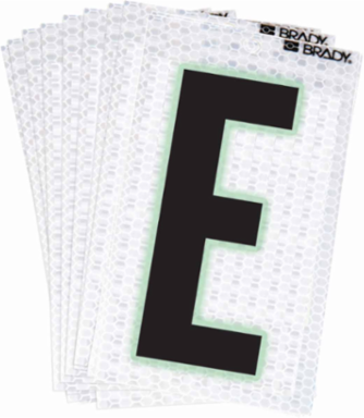 Glow in the Dark Labels, 2.375 Inch H x 1.5 Inch W, Pack of 10, Black/Green on Silver