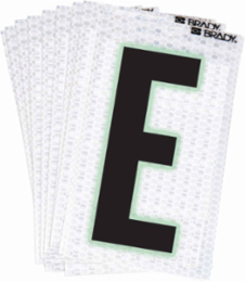Glow in the Dark Labels, 2.375 Inch H x 1.5 Inch W, Pack of 10, Black/Green on Silver