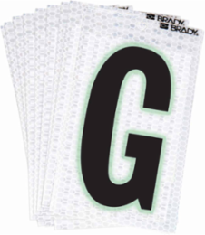 Glow in the Dark Labels, 2.375 Inch H x 1.5 Inch W, Black/Green on Silver, Pack of 10