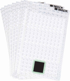 Glow in the Dark Labels, Black/Green Glow on Silver, 2.375 Inch x 1.5 Inch, Pack of 10