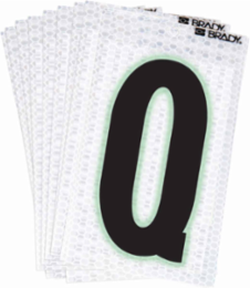 Glow in the Dark Labels, Black/Green Glow on Silver, 2.375 Inch x 1.5 Inch, Pack of 10