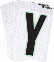 Glow in the Dark Labels, 2.375 Inch x 1.5 Inch, Black/Green Glow on Silver, Pack of 10