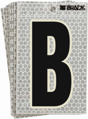 Glow in the Dark Label B, 3.5 Inch x 2.5 Inch, High-Intensity Prismatic, Pack of 10