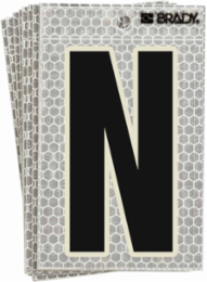 Glow in the Dark Labels, Black/Green on Silver, 3.5 Inch x 2.5 Inch, Pack of 10 Labels