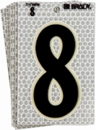 Glow in the Dark Label, 6 in H x 3 in W, Black/Green Glow on Silver, Pack of 10 Labels