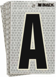 Glow in the Dark Labels, 6 Inch x 3 Inch, Black/Green Glow on Silver, Pack of 10