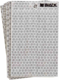 Self Adhesive Cards: 5", Blank, Black/Green Glow on Silver, Pack of 10 Labels, (Blank)