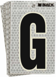 Glow in the Dark Labels, 6 Inch x 3 Inch, 10 Pack, Reflective, Black/Green Glow on Silver