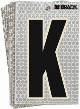 Glow in the Dark Label 6 Inch H x 3 Inch, Black/Green Glow on Silver, Pack of 10