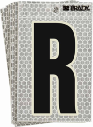 Glow in the Dark Labels 6 Inch x 3 Inch, Black/Green Glow on Silver, Pack of 10