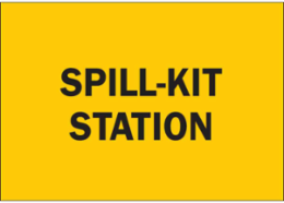 Spill Kit Station Sign, 10" H x 14" W x 0.035" D, Aluminum