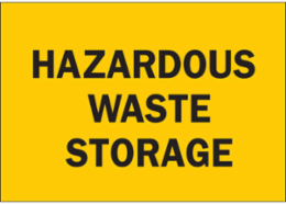 Hazardous Waste Storage Sign, 7" H x 10" W x 0.006" D, Polyester