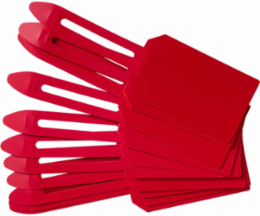 Blank Color-Coded Lock-On Tag, 5.8 Inch H x 3.25 Inch W, Plastic, Red