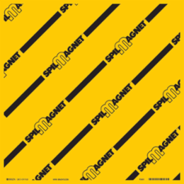 Spill Magnet Drain Cover: Vinyl, Black on Yellow, 24" x 24"