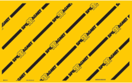 Spill Magnet Drain Cover: Vinyl, Black on Yellow, 36" x 24"