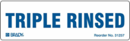TRIPLE RINSED, Blue on White, 0.875" H x 2.875" W, Pack of 250 Labels