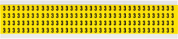 Repositionable Vinyl Cloth Labels, 3 Inch, Black on Yellow, 0.375 in H x 0.25 in W