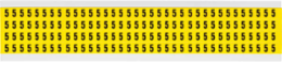 Repositionable Number and Letter Labels, 0.375 Inch H x 0.25 Inch W, Black on Yellow