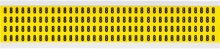 Repositionable Labels, 0.375 in H x 0.25 in W, Vinyl Cloth, Black on Yellow