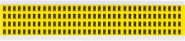 Repositionable Vinyl Cloth Labels, 0.375 Inch H x 0.25 Inch W, Black on Yellow